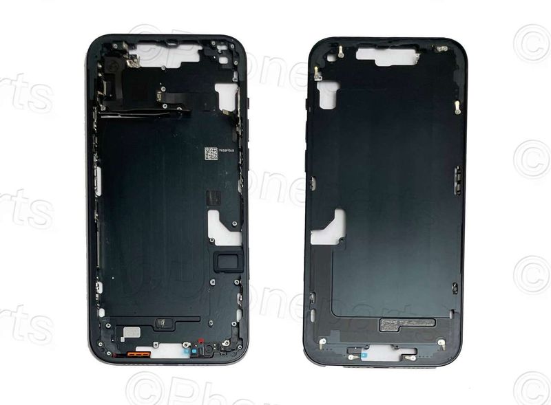 Chasis Intermedio Apple Iphone14 PLUS Original Desmontado con Flex de Volumen y Encendido Azul Medianoche. SWAP Grado A