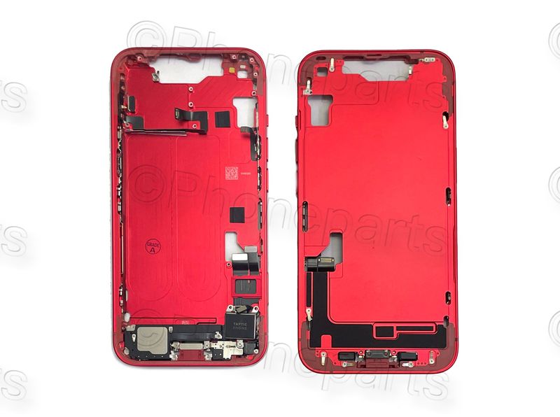 Chasis Intermedio Rojo Apple Iphone 14 Original Desmontado con Flex de Volumen y Encendido. SWAP Grado A