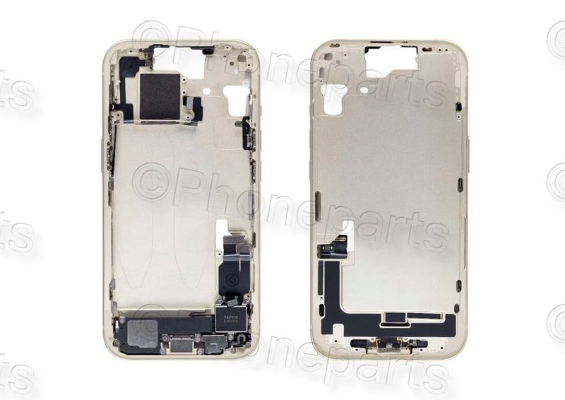 Chasis Intermedio Amarillo Apple Iphone15 Original Desmontado con Flex de Volumen y Encendido. SWAP Grado A