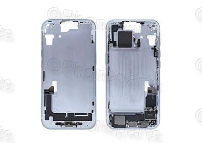 Chasis Intermedio Azul Apple Iphone15 Original Desmontado con Flex de Volumen y Encendido. SWAP Grado A