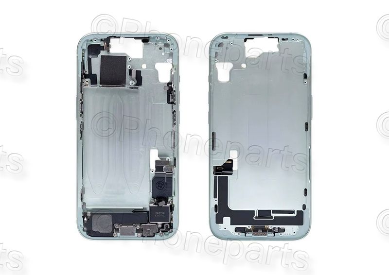 Chasis Intermedio Verde Apple Iphone15 Original Desmontado con Flex de Volumen y Encendido. SWAP Grado A