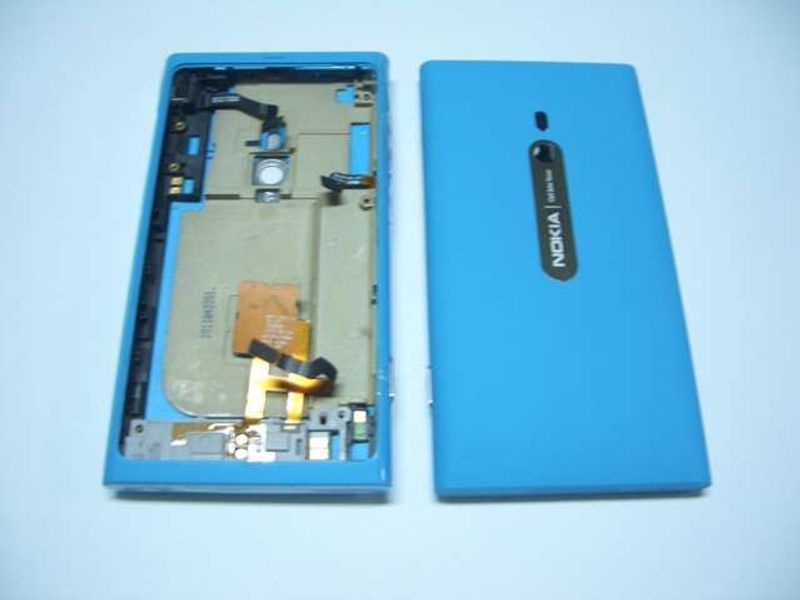 Carcasa Trasera Nokia Lumia 800 Azul con Flex Bandeja Sim y Tapa Tarjeta de Memo