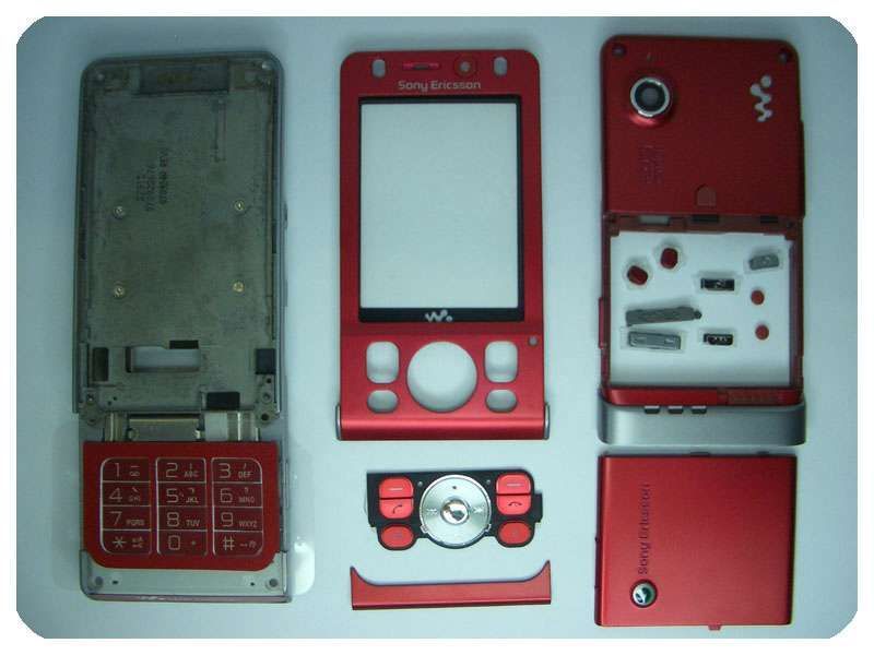 Carcasa Completa Sony-Ericsson W910 Roja con Teclados y Deslizan