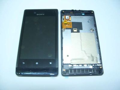 Carcasa Frontal con Digitalizador + Display Sony ST23 MIRO Negra