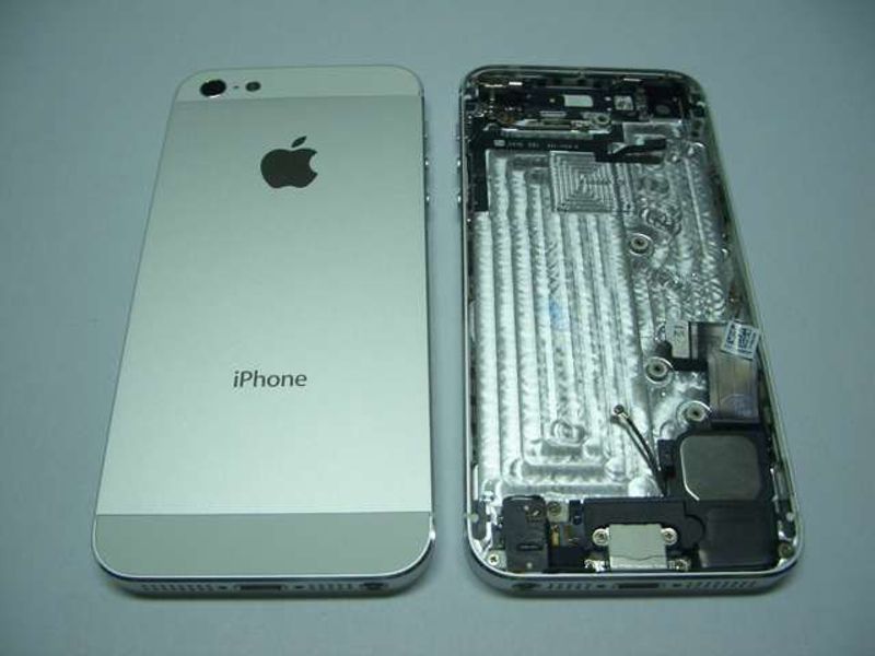 Carcasa Trasera Chasis Apple iPhone5 Blanca Plata con Flex