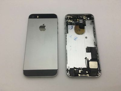 Carcasa Trasera Chasis Apple iPhone 5SE Negro con Flex