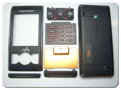 Carcasa con Teclados Sony-Ericsson W595i Negra Naranja