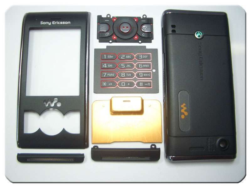 Carcasa con Teclados Sony-Ericsson W595i Negra Naranja