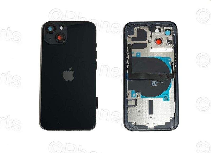 Carcasa Trasera Chasis Apple iPhone13 con Lente de Cámara, SIM y Botones Laterales Negro