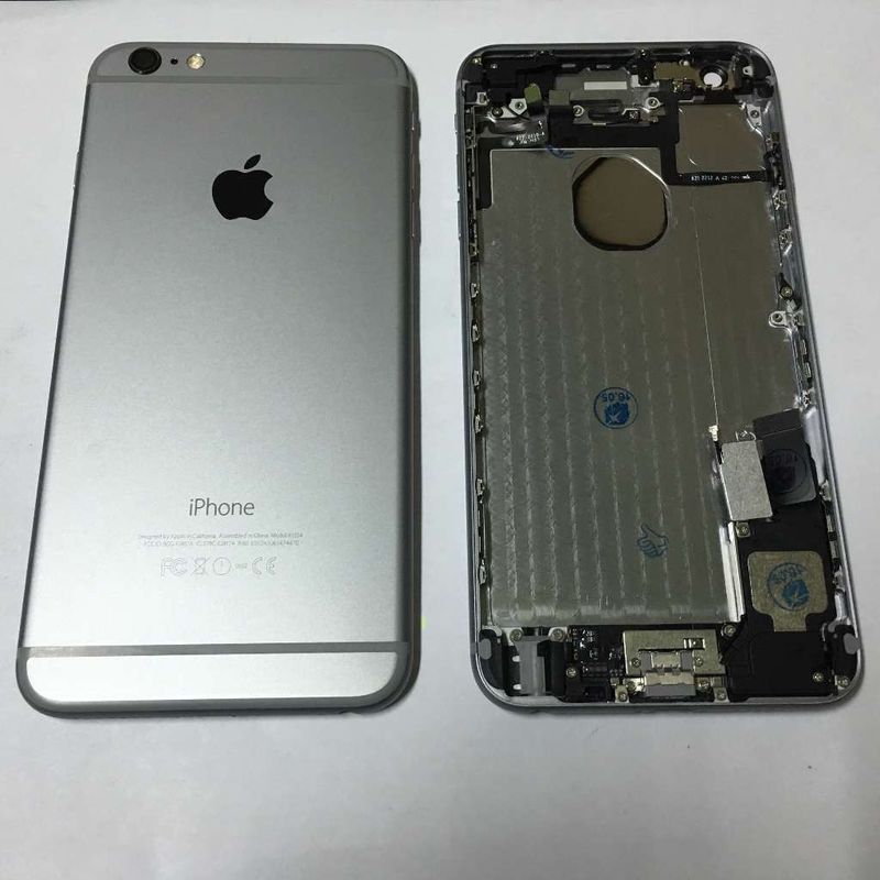 Carcasa Trasera Chasis Apple Iphone6 Negro Gris Spacial con Flex