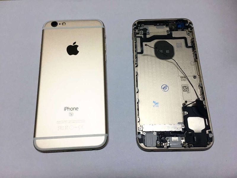 Carcasa Trasera Chasis Apple Iphone 6S Blanco Dorado con Flex