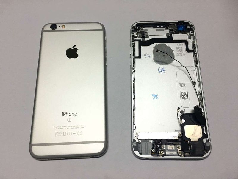 Carcasa Trasera Chasis Apple Iphone 6S Blanco Plata con Flex