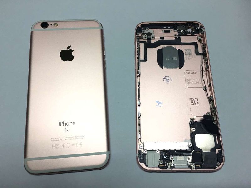 Carcasa Trasera Chasis Apple Iphone 6S Blanco Rosa con Flex