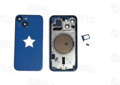 Carcasa Trasera Chasis Apple iPhone13 Mini con Lente de Cámara, SIM y Botones Laterales Azul