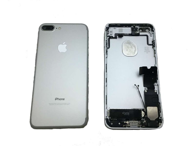 Carcasa Trasera Chasis Apple iPhone7 + Plus con Flex Blanco Plata