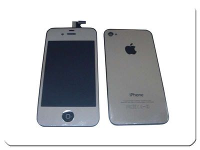 Display / LCD Tapa Batería Botón Home Apple iPhone 4 Plata