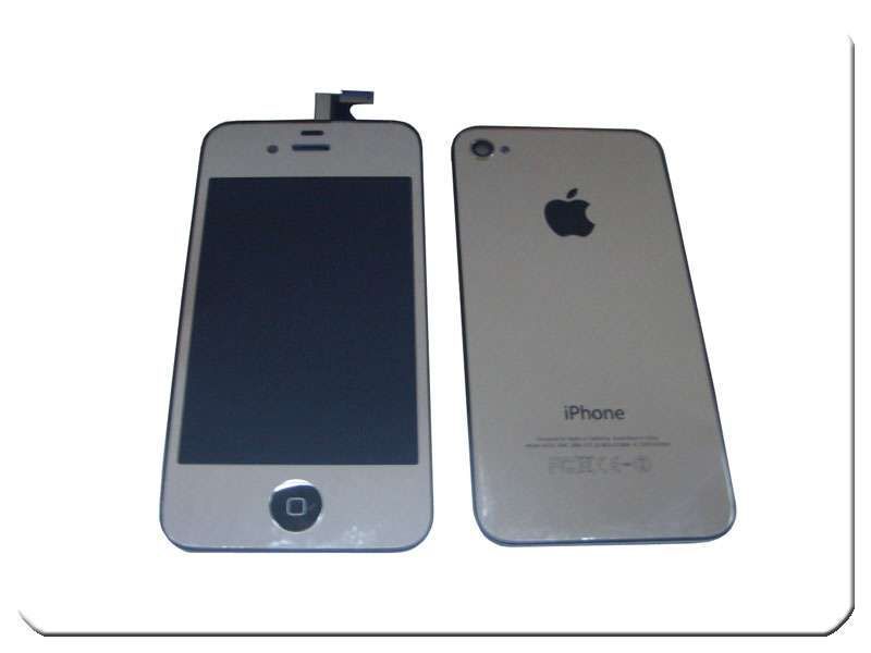 Display / LCD Tapa Batería Botón Home Apple iPhone 4 Plata
