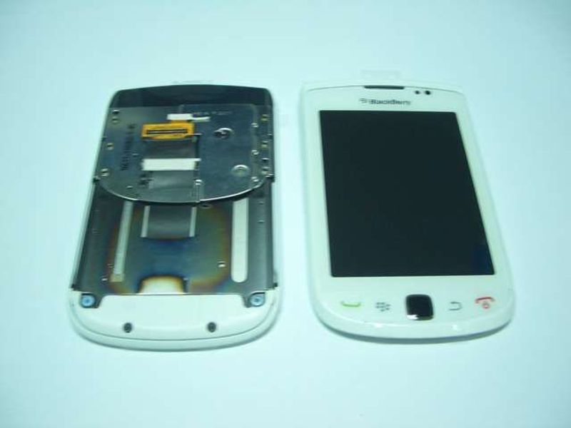 Display LCD + Digitalizador + Carcasa + Deslizante con Flex BlackBerry 9800 Blan