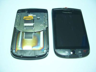 Display LCD + Digitalizador + Carcasa + Deslizante con Flex BlackBerry 9800 Negr