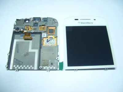 Display LCD + Digitalizador BlackBerry Q10 Blanca con Altavoz y Vibrador