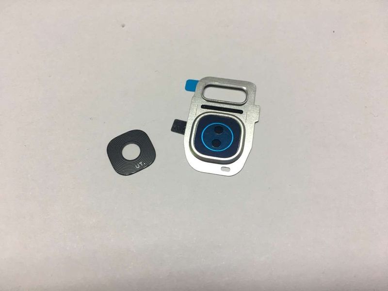 Embellecedor + Lente Cámara Samsung S7 G930 Plata Compatible