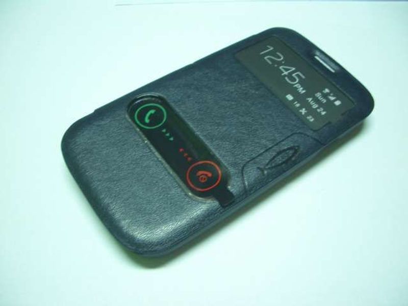 Funda Protectora Flip Cover Samsung I9300 Galaxy S3 con Ventana Azul