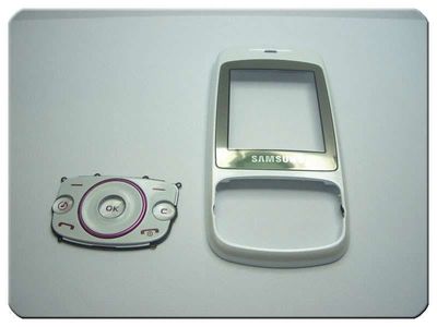 Carcasa Frontal Teclado Funcional Samsung S3030 Blanca / Rosa