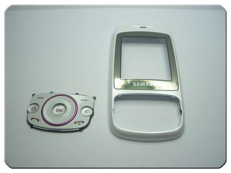 Carcasa Frontal Teclado Funcional Samsung S3030 Blanca / Rosa