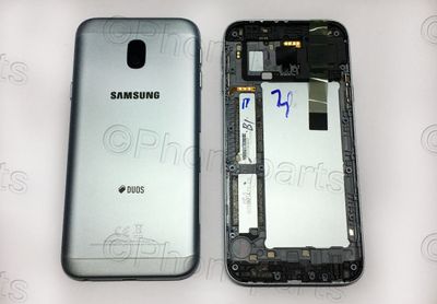 Carcasa Trasera Tapa Batería Samsung Galaxy J3 2017 DUAL SM-J330 Plata Azul