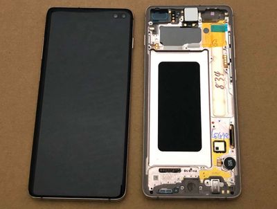 Pantalla Completa Samsung Galaxy S10+ PLUS SM-G975F Blanco Cerámica (Marco Rosado)