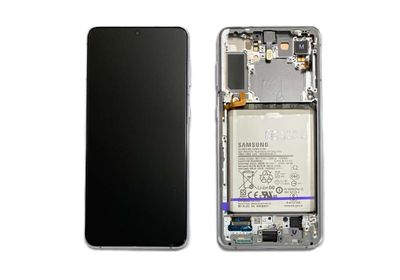 Pantalla Completa + Batería Samsung Galaxy S21 Plus SM-G996B Plata con Cámara Frontal