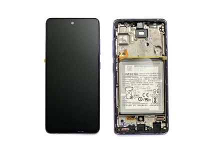Pantalla Completa + Batería Samsung Galaxy A52 5G SM-A526B, A52 A525F Lila / Violeta