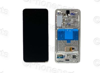 Pantalla Completa Samsung Galaxy S22 SM-S901B Blanco / Crema / Azul Cielo (Marco Plata)