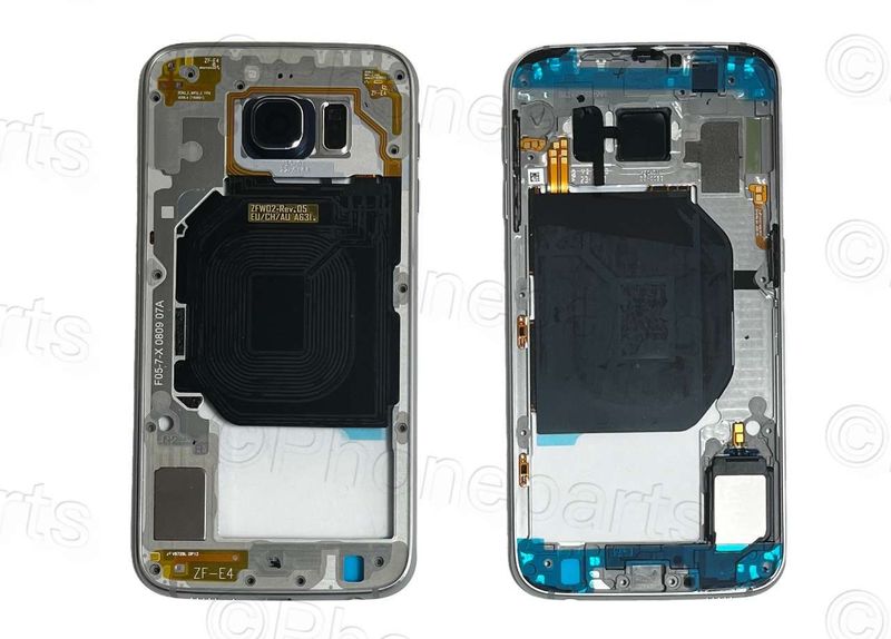 Carcasa Trasera Chasis Samsung G920F Galaxy S6 Azul con Flex Encendido + Volumen + Modulo Buzzer