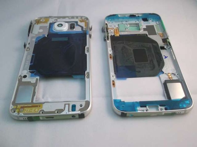 Carcasa Trasera Chasis Samsung G920F Galaxy S6 Blanco Con Flex Encendido + Volum