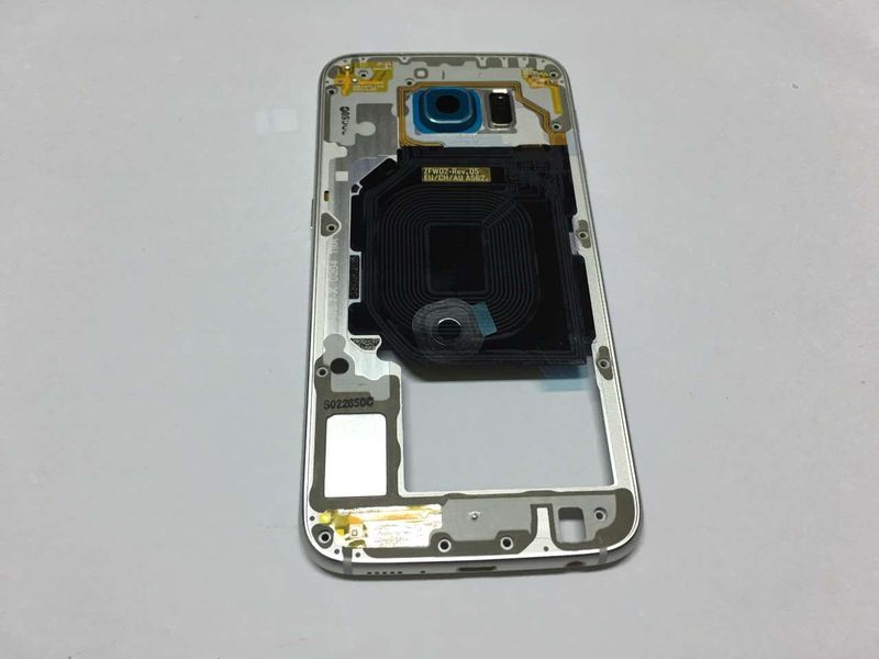 Carcasa Trasera Chasis Samsung G920F Galaxy S6 Azul Claro Con Flex Encendido + Volumen + Modulo Buzzer