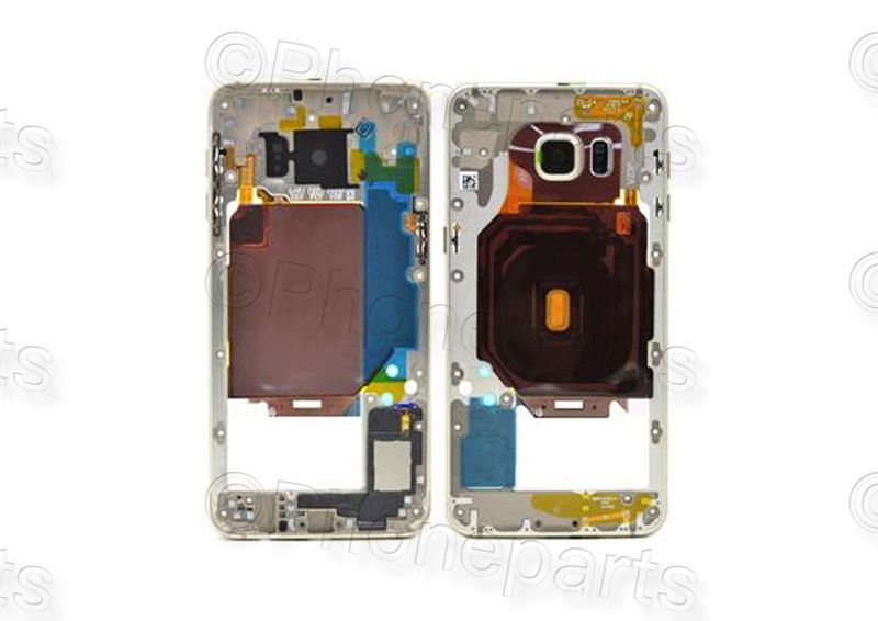 Carcasa Trasera Chasis Samsung G928F Galaxy S6 EDGE + Plus Dorado con Flex Encendido + Volumen + Modulo Buzzer