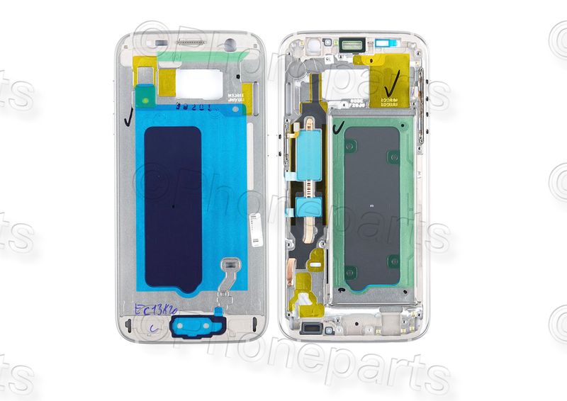 Carcasa Intermedia con Marco Display Samsung G930 Galaxy S7 + Botones de Volumen + Encendido Dorado