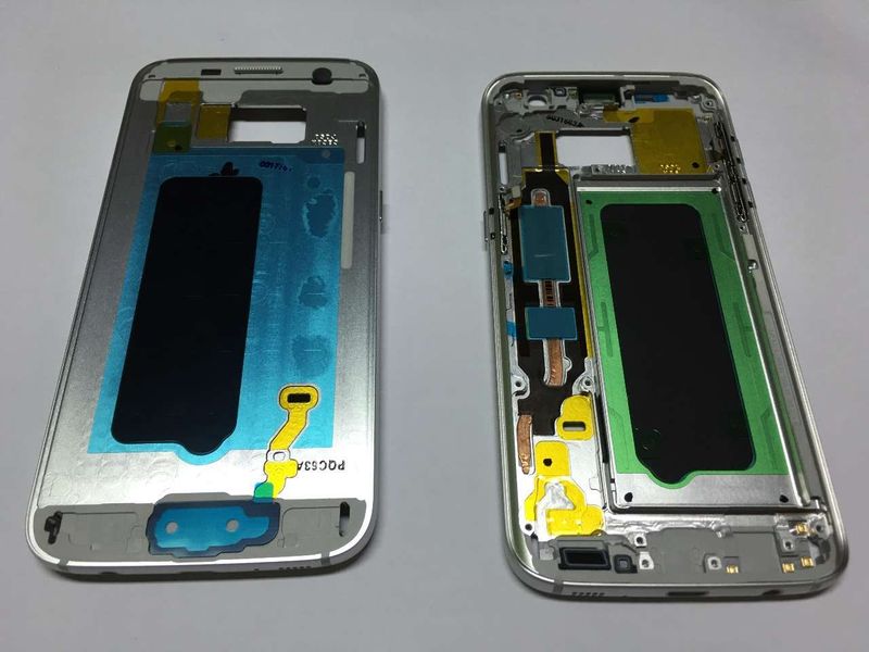 Carcasa Intermedia con Marco Display Samsung G930 Galaxy S7 + Botones de Volumen + Encendido Plata Blanco