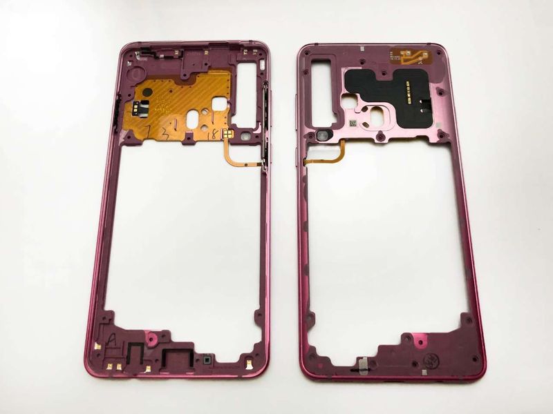 Carcasa Intermedia con Marco Display Samsung A920F Galaxy A9 2018 + Botones de Volumen + Encendido Rosa