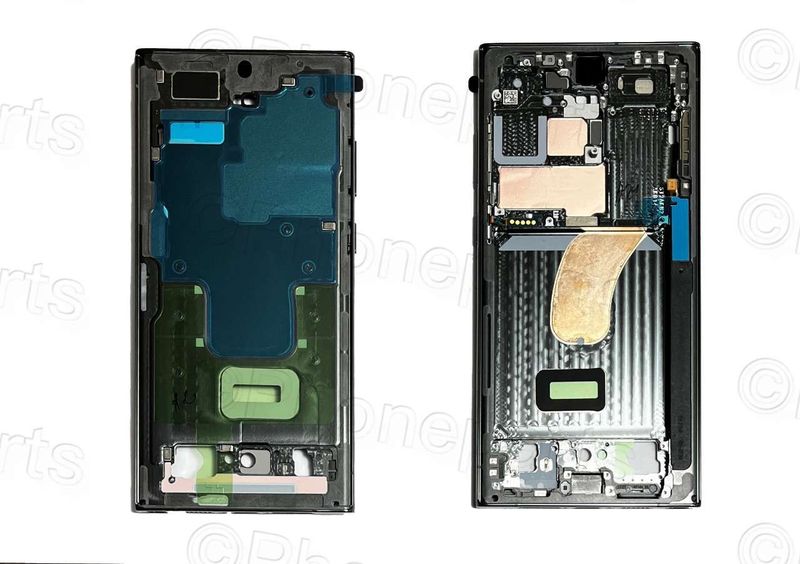 Carcasa Intermedia Chasis Original Samsung Galaxy S23 Ultra SM-S918B Verde (Gris Oscuro)