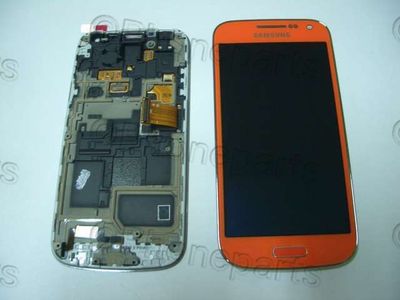 Pantalla Completa Samsung I9195 Galaxy S4 Mini Naranja con Marco 100% Orig