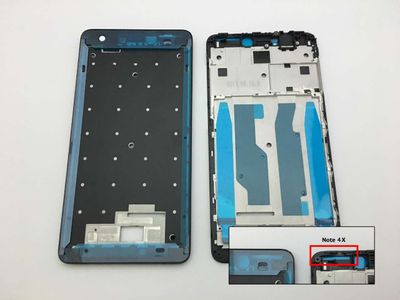 Carcasa Intermedia Marco Frontal con Pegatina Pantalla Xiaomi RedMi Note 4X Negro