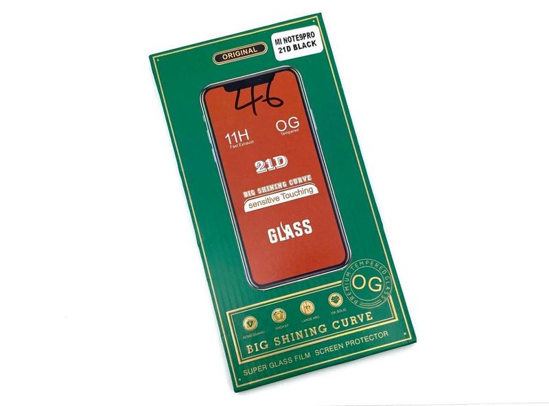 Protector Cristal Templado Negro Xiaomi Note9 PRO Note 9S