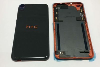 Carcasa Trasera Tapa Batería HTC Desire 820 Negro Naranja