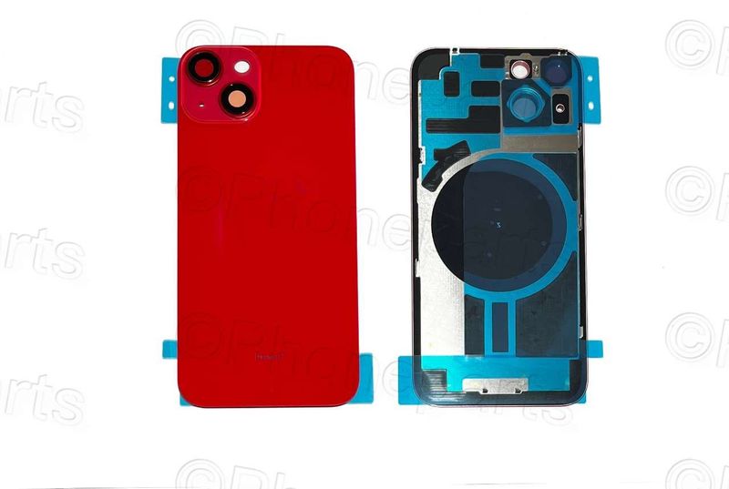Carcasa Trasera Tapa Batería Apple iPhone14 con Lente de Cámara Rojo