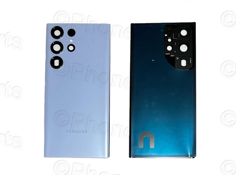 Tapa Batería Compatible con Lente de Cámara Samsung Galaxy S23 ULTRA SM-S918B Azul