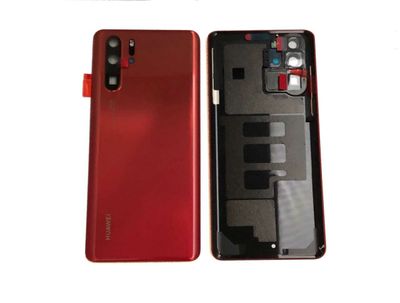 Tapa Batería Compatible con Lente de Cámara y Flash Huawei P30 PRO Rojo Amber