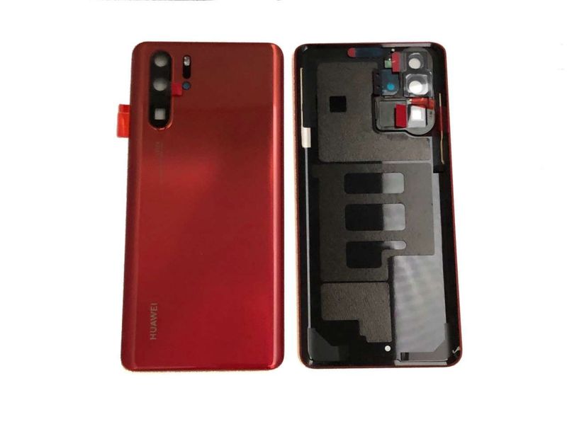 Tapa Batería Compatible con Lente de Cámara y Flash Huawei P30 PRO Rojo Amber