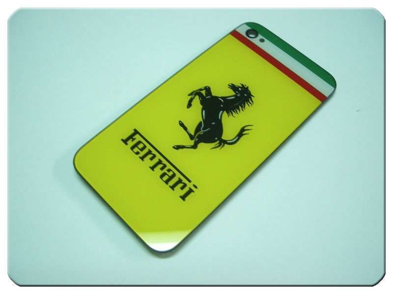 Tapa Batería Apple Phone 4G Ferrari Amarilla